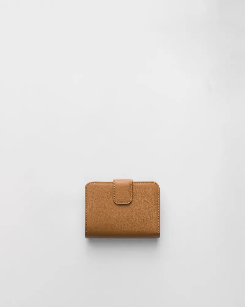Prada Kleine Geldbörse aus Leder Karamell