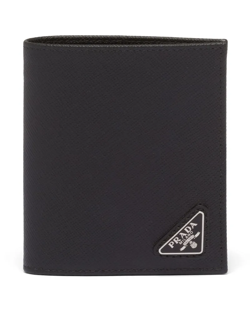 Prada Geldbörse Aus Saffiano-leder, Herren, Schwarz Schwarz