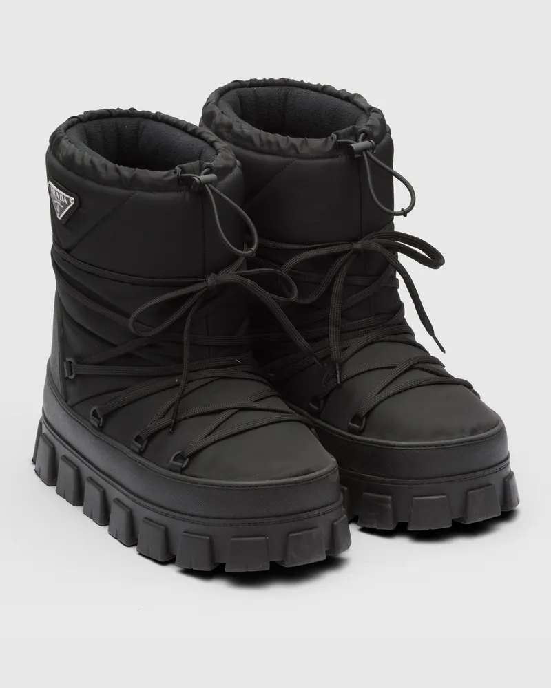 Prada Après-Ski-Stiefeletten aus Gabardine-Re-Nylon Schwarz