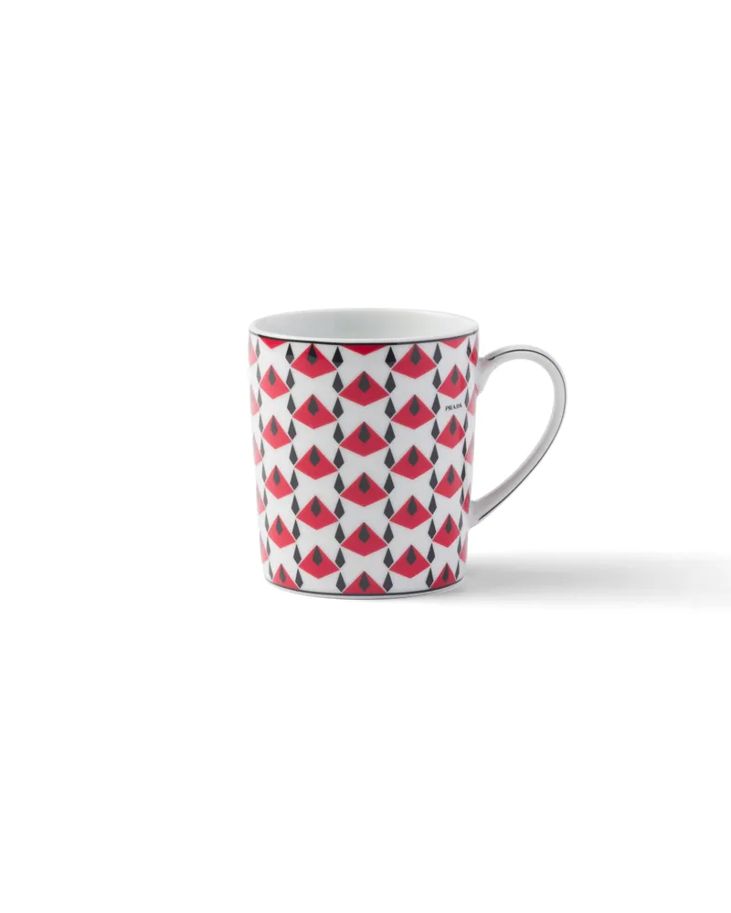 Prada Becher Aus Porzellan – Vienna Red, , Schwarz/rot Schwarz