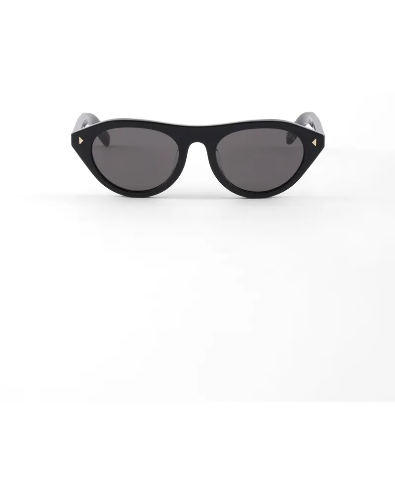 Prada Sonnenbrille Mit Der Ikonischen Metallplakette, Damen, Gläser Grau Krist Gläser