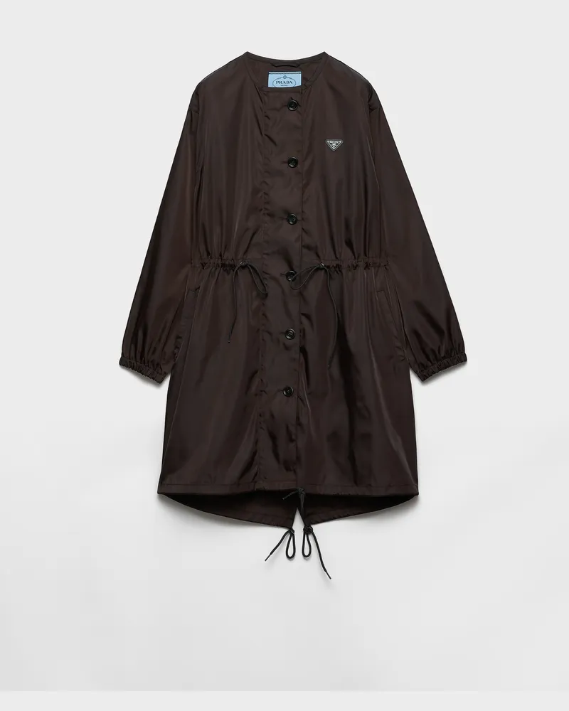 Prada Regenmantel aus Re-Nylon Dunkelbraun