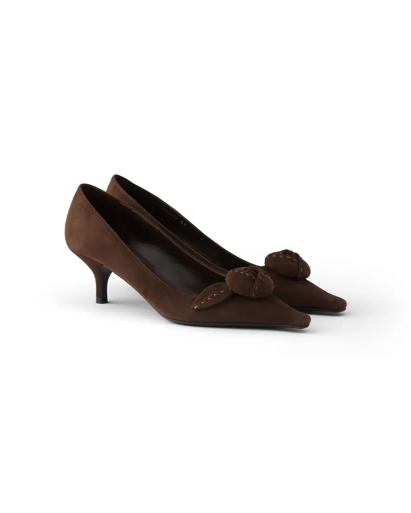 Prada Pumps Aus Wildleder, Damen, Dunkelbraun, Größe Dunkelbraun