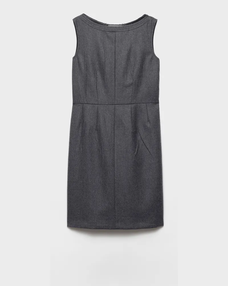 Prada Flanellkleid Schiefergrau