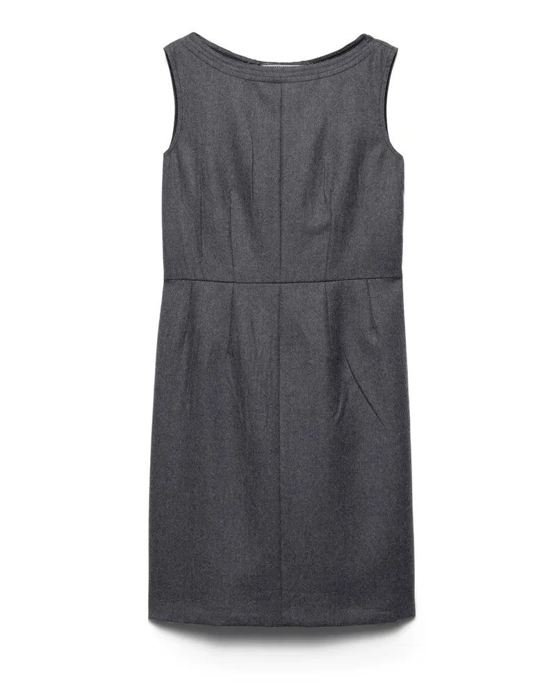 Prada Flanellkleid, Damen, Schiefergrau, Größe Schiefergrau