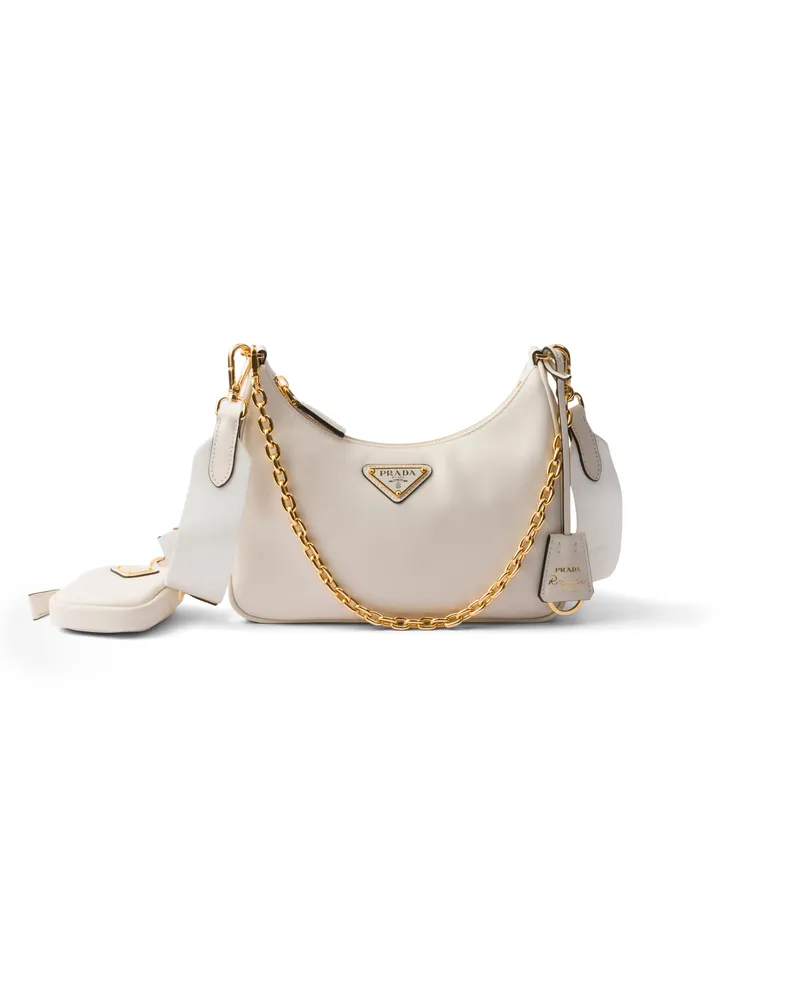 Prada Re-edition 2005 Tasche Aus Leder, Damen, Weiss Weiss