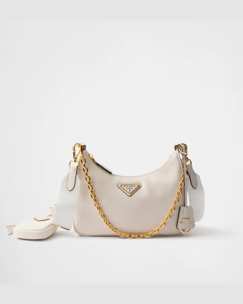Prada Re-Edition 2005 Tasche aus Leder Weiss