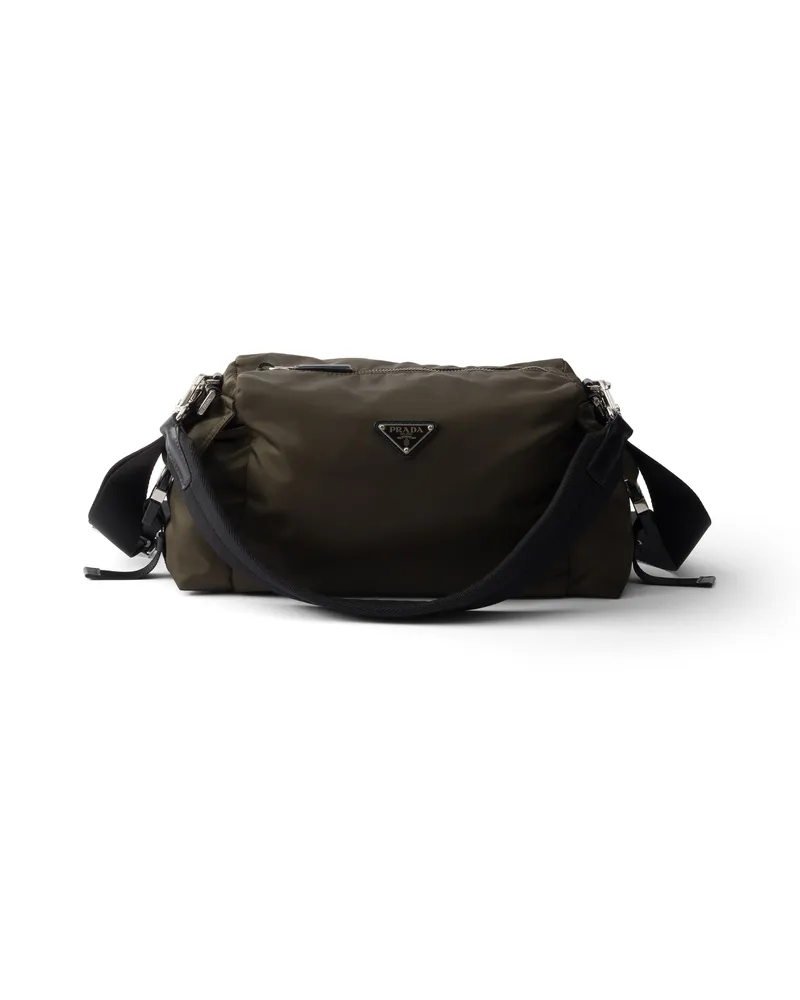 Prada Explore Tasche Aus Re-nylon Und Leder , Herren, Waldgrün Waldgrün