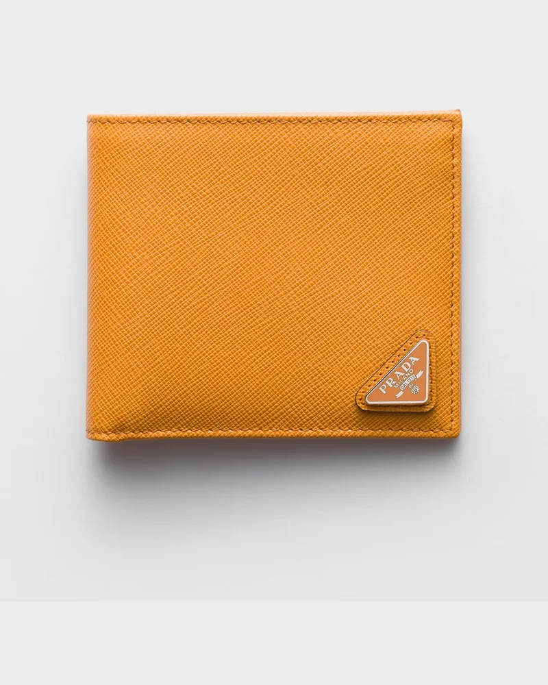 Prada Portemonnaie aus Leder Bernstein