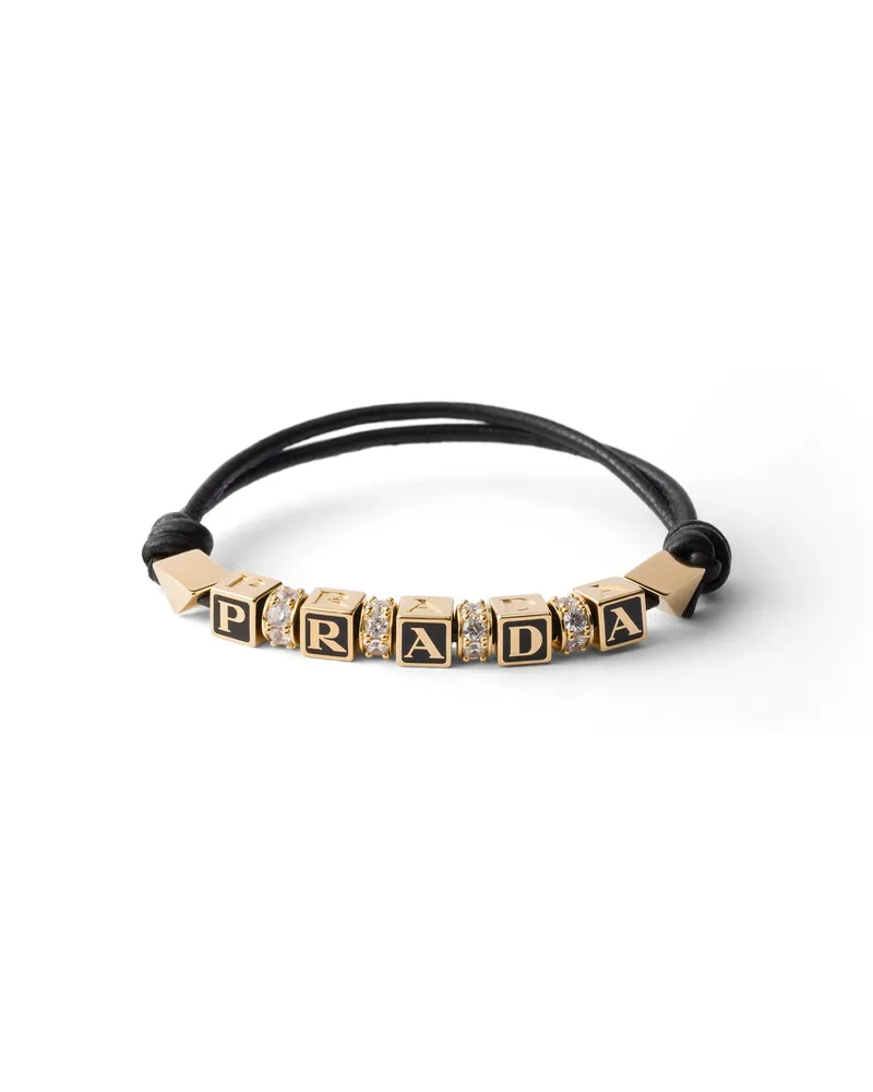 Prada Armband Aus Nappa-leder, Damen, Schwarz Schwarz