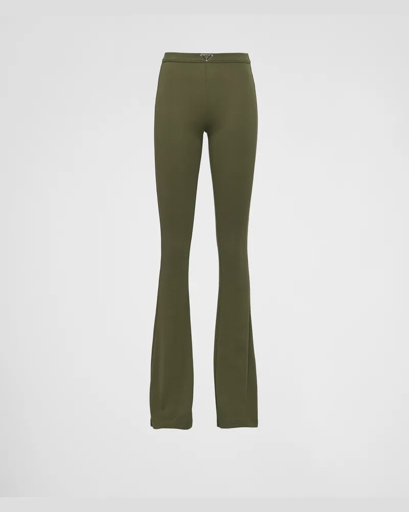 Prada Hose aus gerippter Baumwolle Camouflage