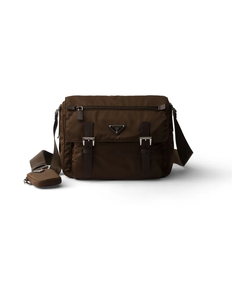 Prada Schultertasche Aus Re-nylon, Damen, Sienna Sienna