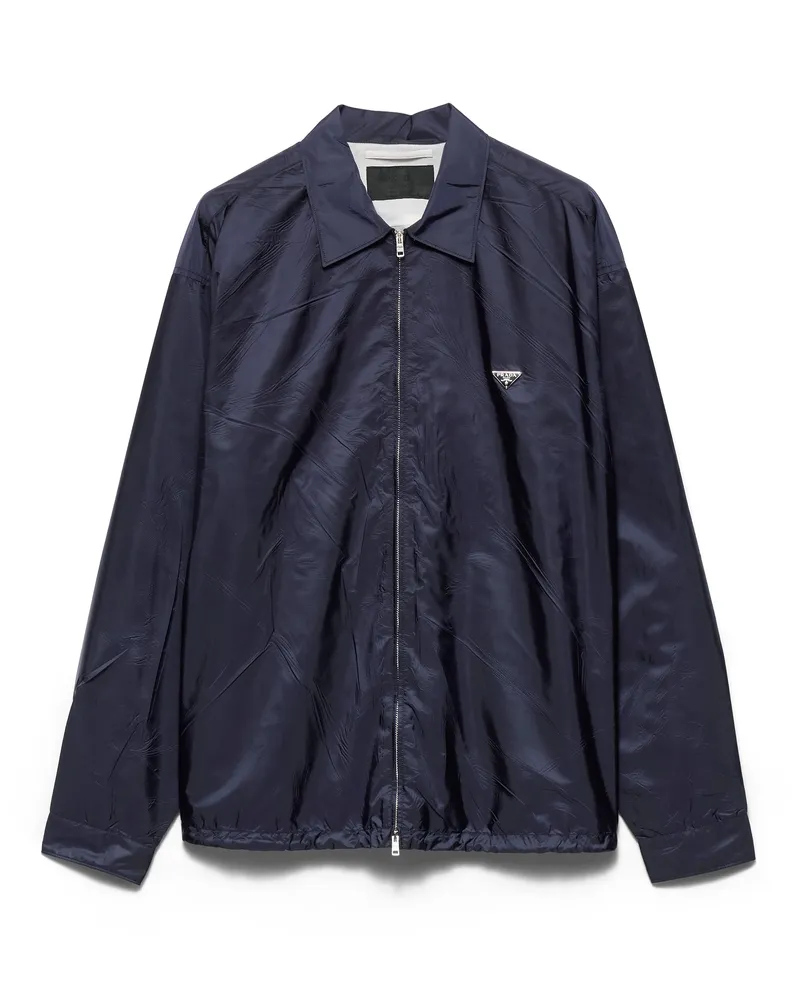 Prada Hemd Aus Re-nylon, Herren, Blau, Größe Blau