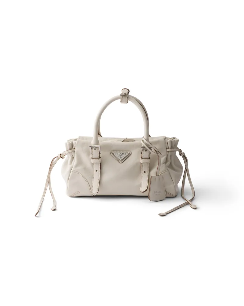 Prada Kleine  Karin Tasche Aus Leder, Damen, Weiss Weiss