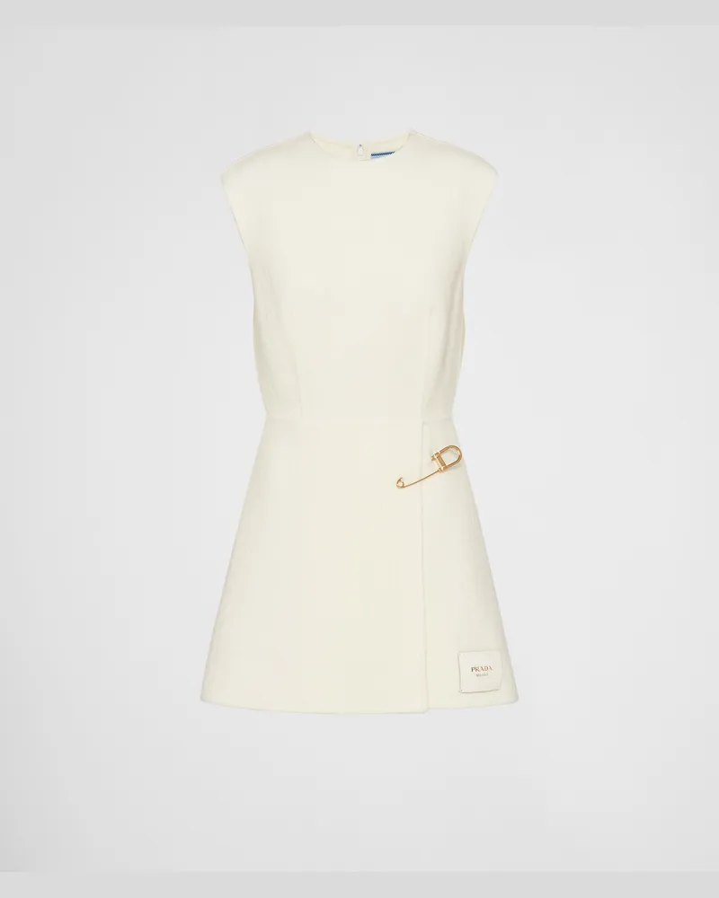 Prada Minikleid aus gewaschenem Twill Elfenbein