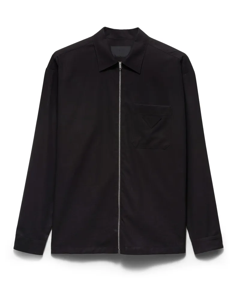 Prada Hemd Aus Baumwolle, Herren, Schwarz, Größe Schwarz