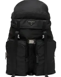 Prada Rucksack aus Re-Nylon und Saffiano-Leder Schwarz