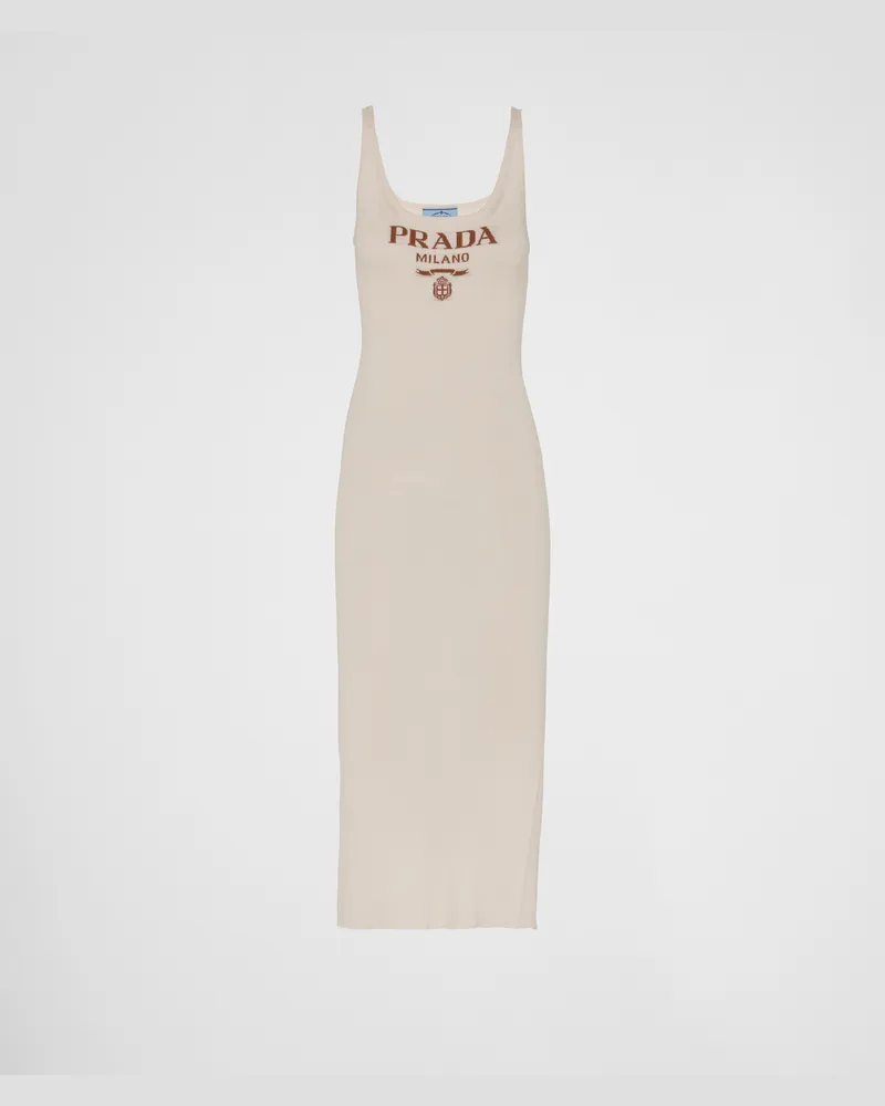 Prada Kleid aus Seide Elfenbein