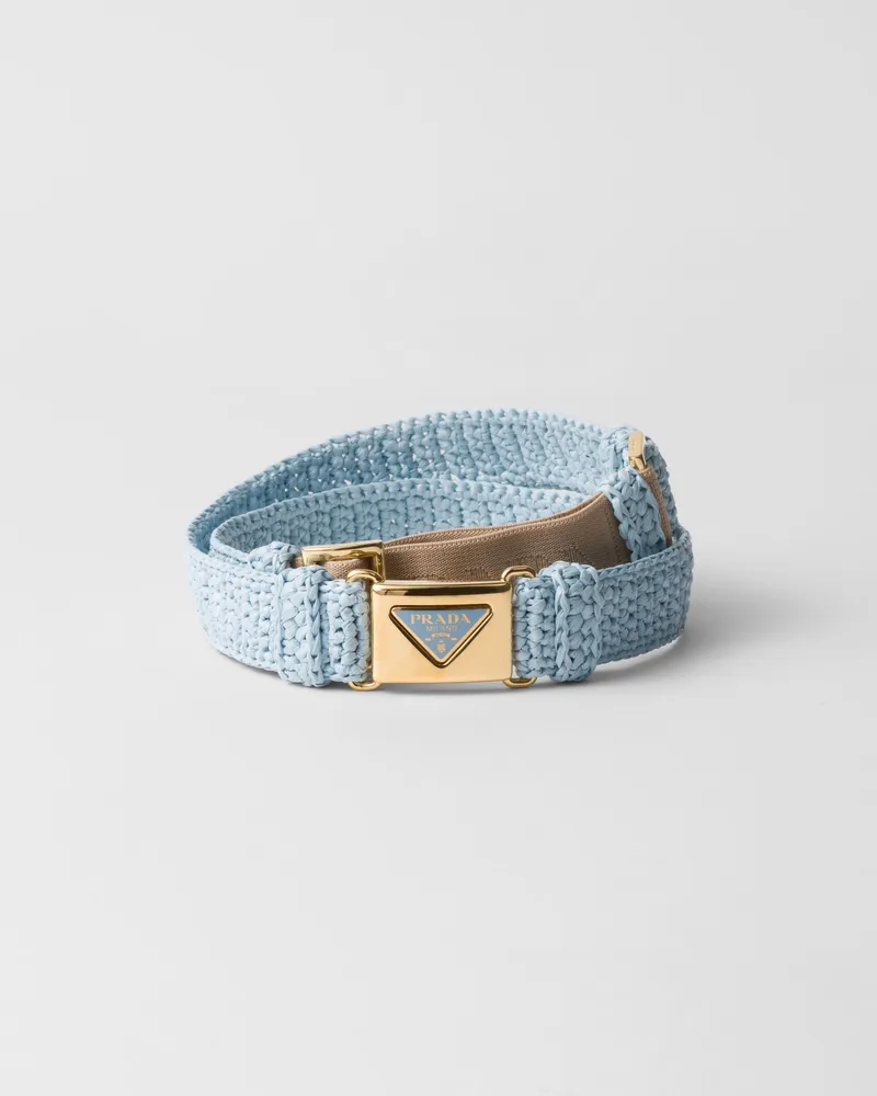 Prada Gehäkelter Gürtel Himmelblau