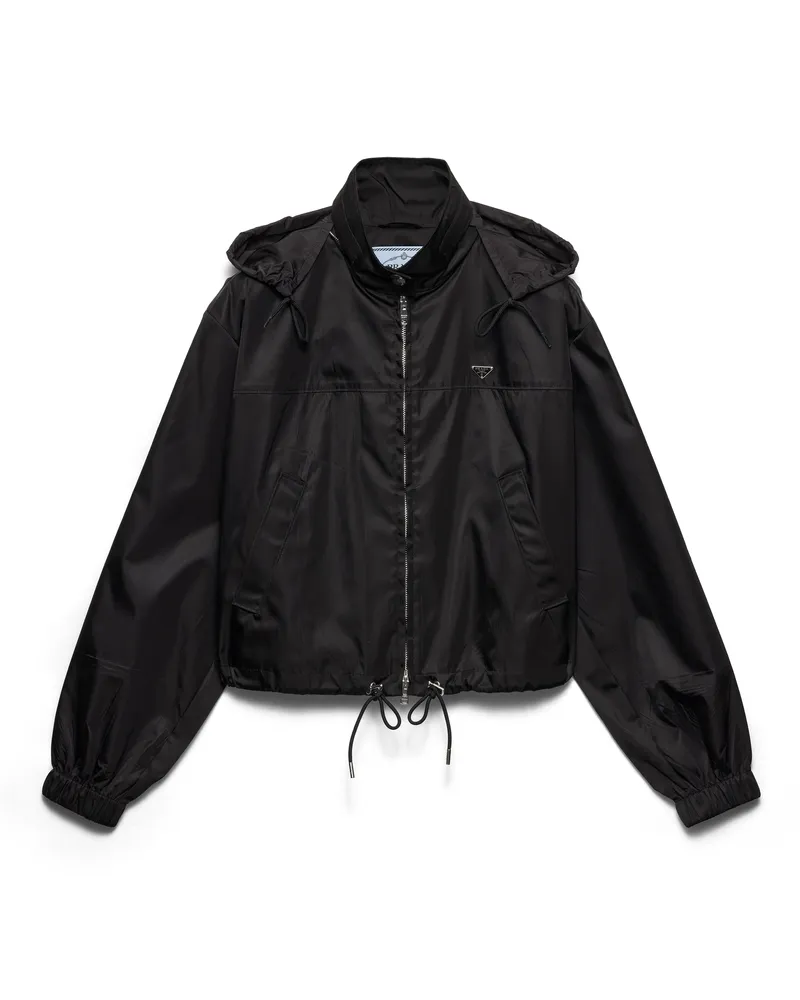 Prada Blousonjacke Aus Re-nylon, Damen, Schwarz, Größe Schwarz