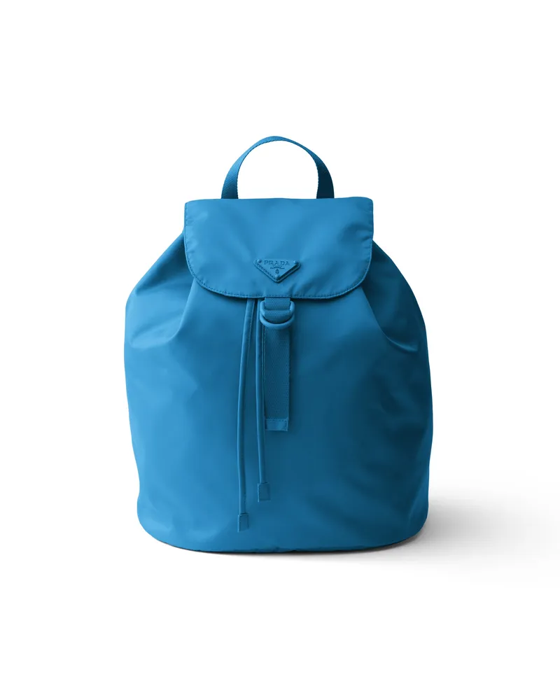 Prada Rucksack Aus Re-nylon, , Hellblau Hellblau