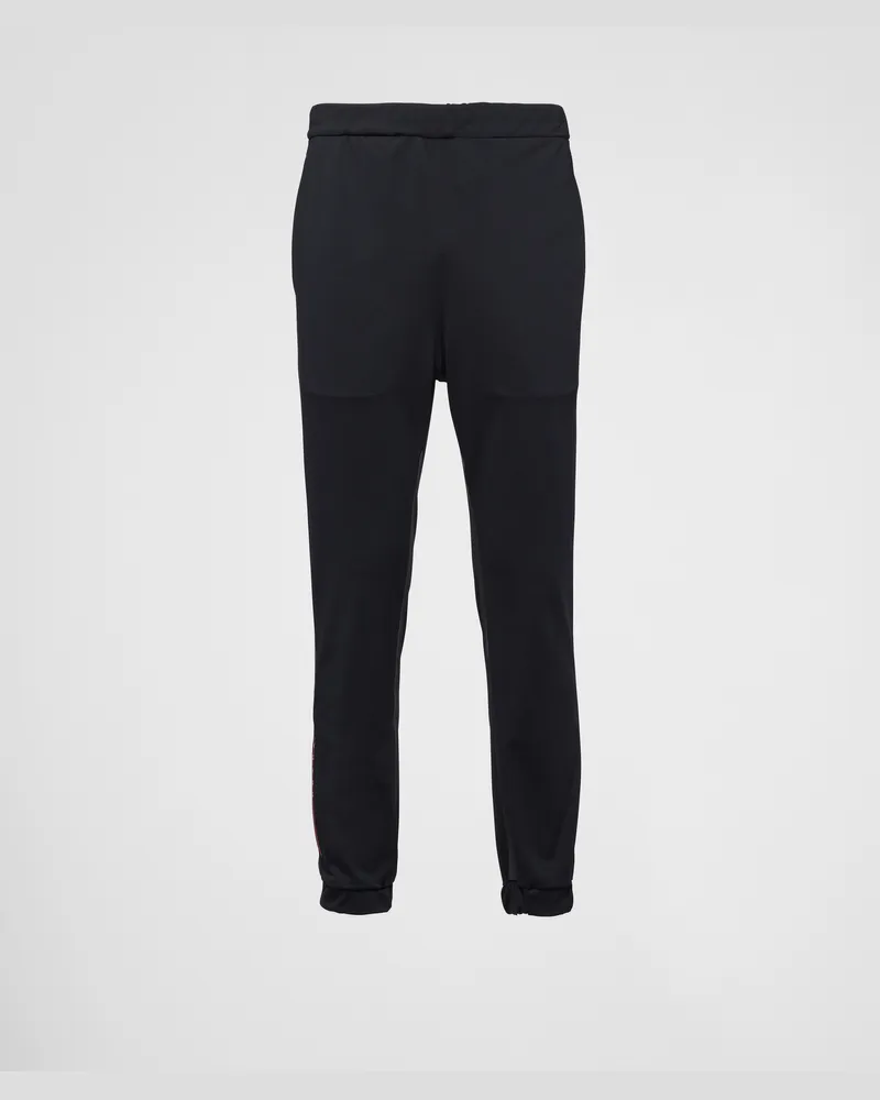 Prada Hose aus Piqué mit Nähten Schwarz