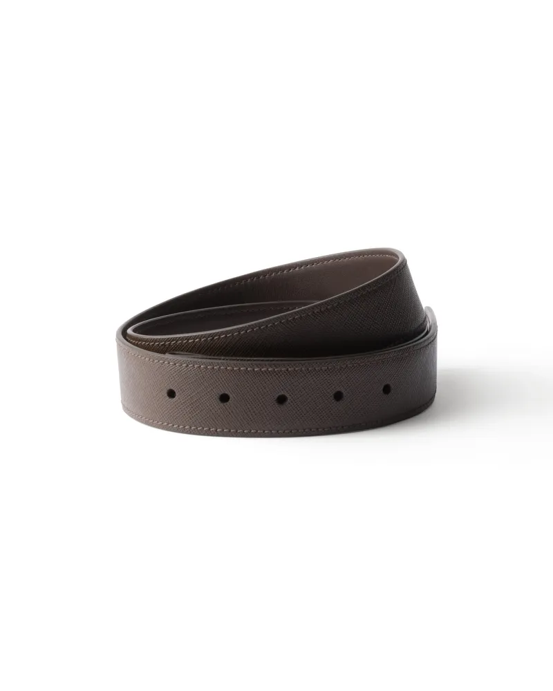 Prada Gürtelband Aus Saffiano-leder, Herren, Kaffeebraun, Größe Kaffeebraun