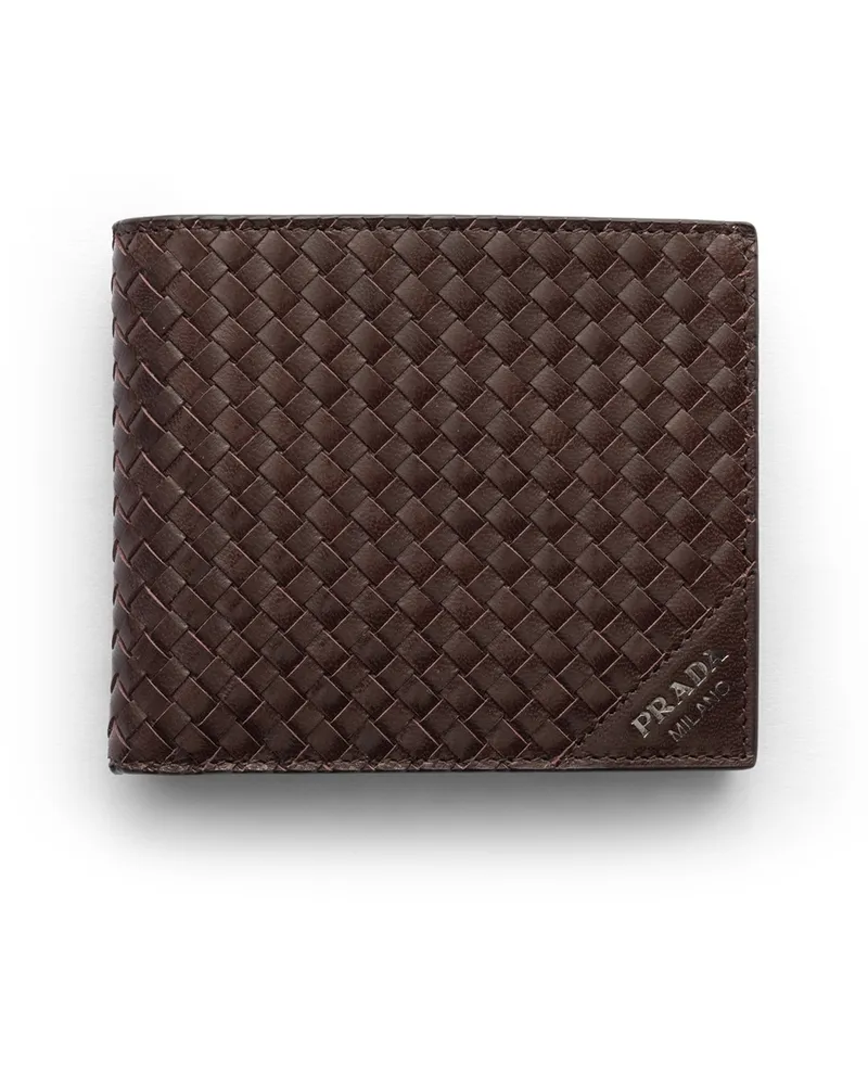 Prada Geldbörse Aus Leder Mit Münzfach, Herren, Sienna Sienna