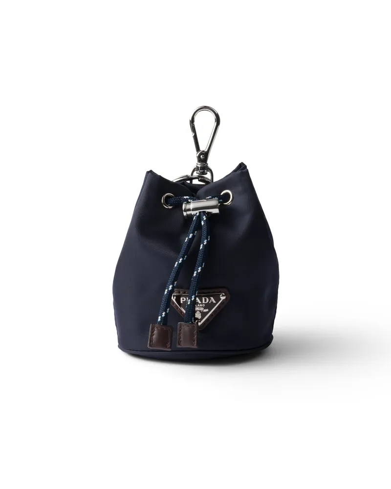 Prada Speedrock Schlüsselanhänger Aus Re-nylon, Herren, Blau Blau