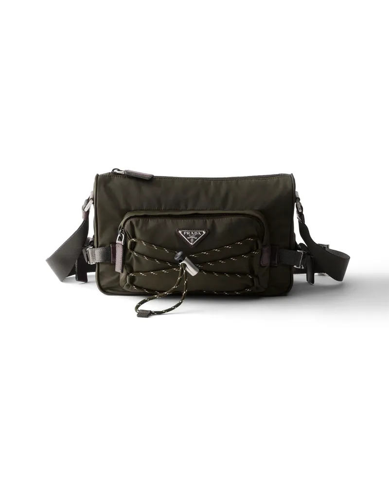 Prada Speedrock Schultertasche Aus Re-nylon Und Leder, Herren, Selva Grün Selva