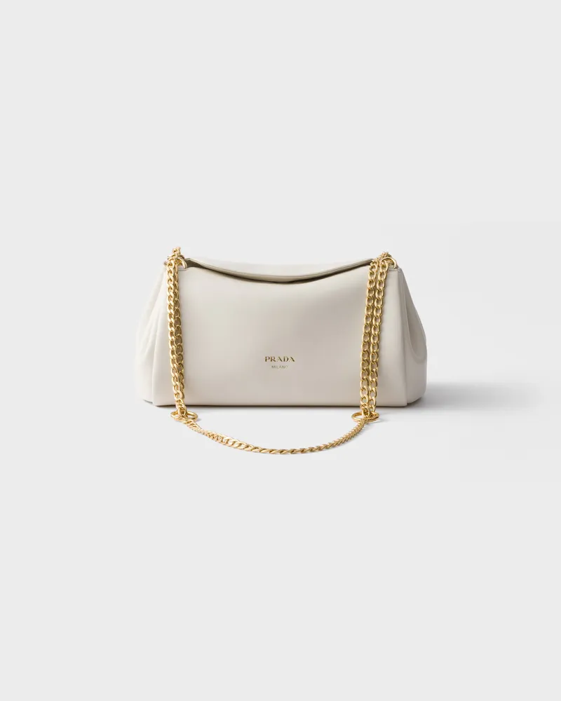 Prada Kleine  Tumulte Tasche aus Nappa-Leder Weiss
