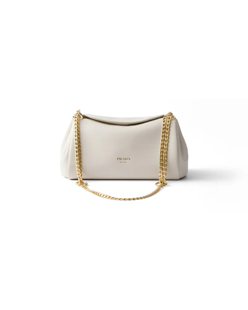 Prada Kleine  Tumulte Tasche Aus Nappa-leder, Damen, Weiss Weiss