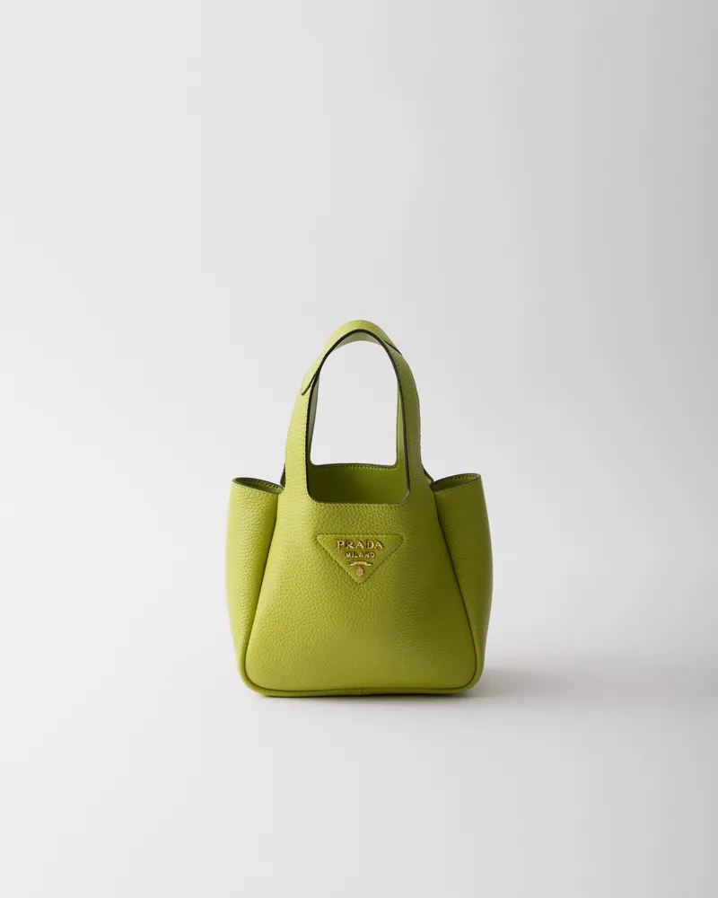 Prada Mini-Handtasche aus Leder Wiesengrün