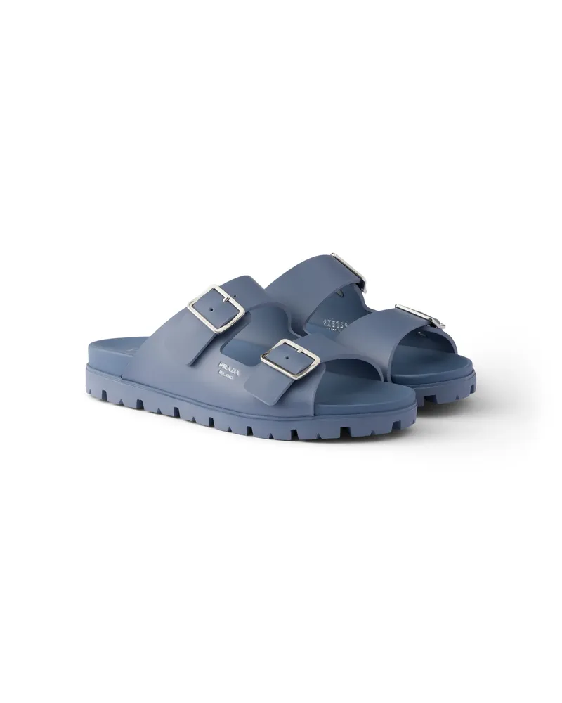 Prada Sandalen Aus Gummiband, Herren, Aviation/blau, Größe 11 Aviation