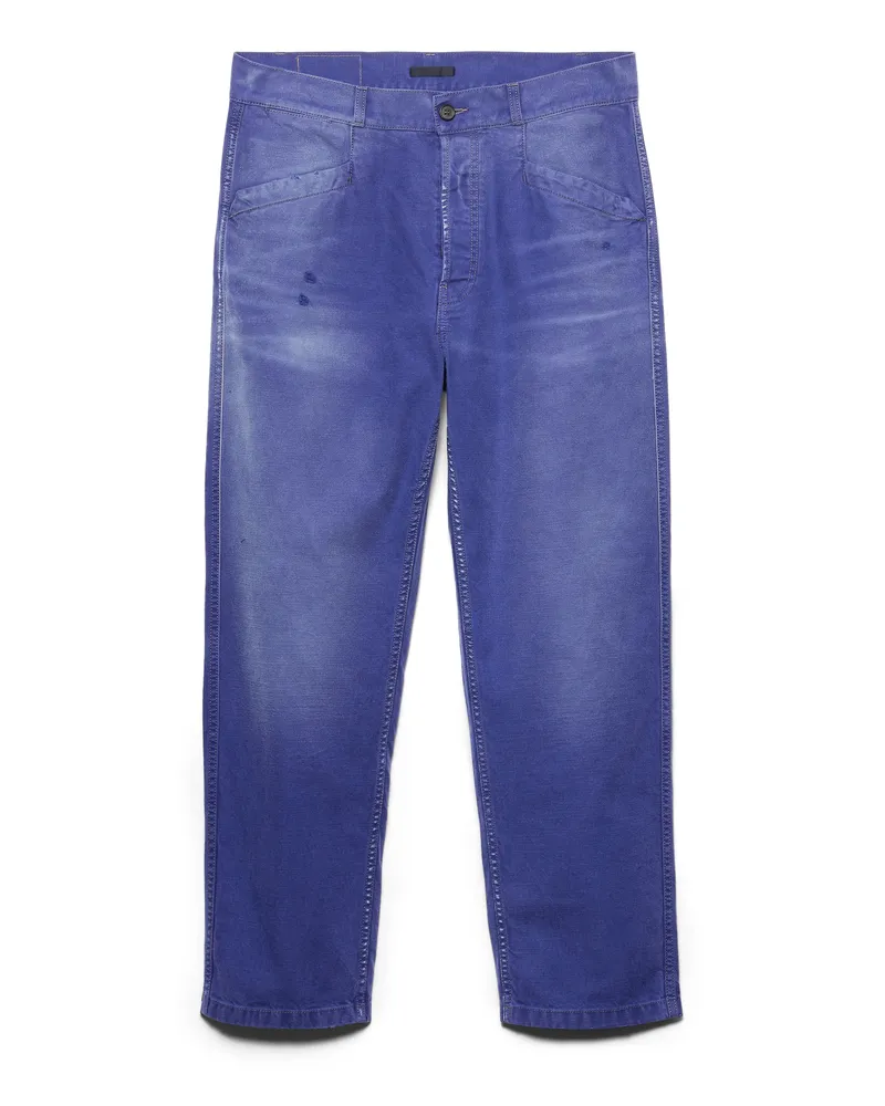 Prada Hose Aus Baumwoll-twill, Herren, Indigo, Größe Indigo