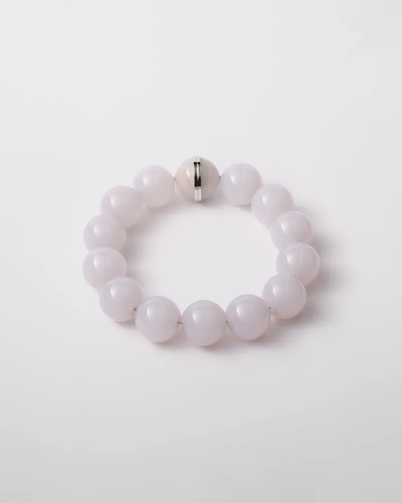 Prada Choker aus Plexiglas und Metall Wolkengrau
