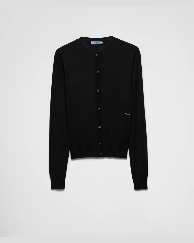 Prada Strickjacke aus Superfine-Wool Schwarz