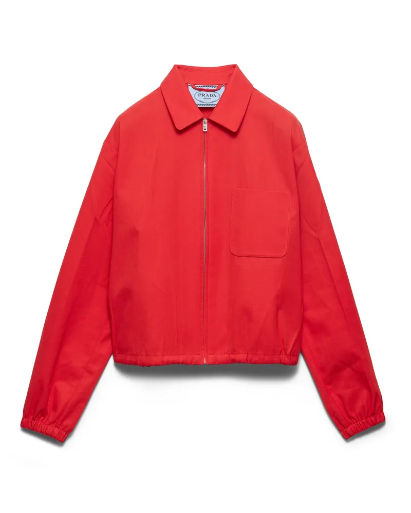 Prada Blousonjacke Aus Gabardine, Damen, Rot, Größe Rot