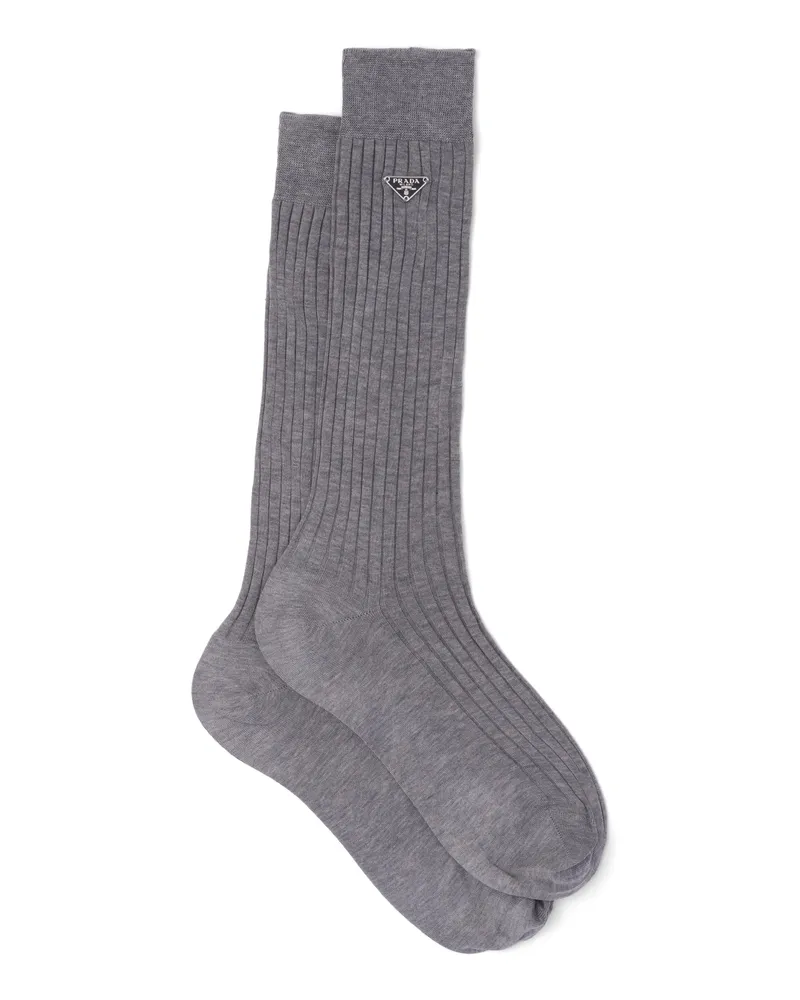 Prada Socken Aus Baumwolle, Damen, Grau, Größe Grau