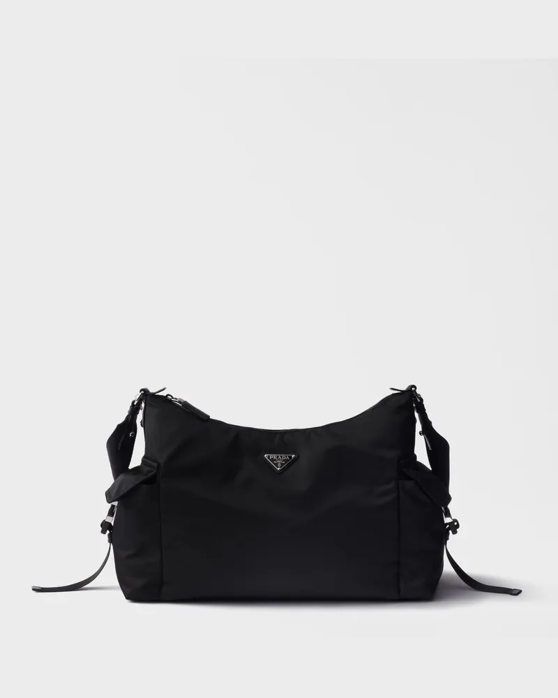 Prada Explore Tasche aus Re-Nylon und Leder Schwarz