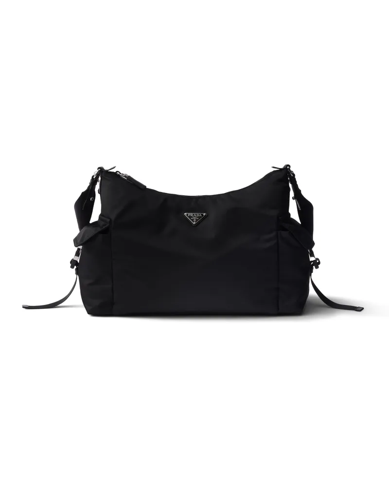 Prada Explore Tasche Aus Re-nylon Und Leder , Herren, Schwarz Schwarz