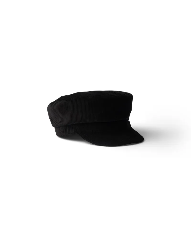 Prada Ballonmütze Aus Cord, Herren, Schwarz, Größe Schwarz