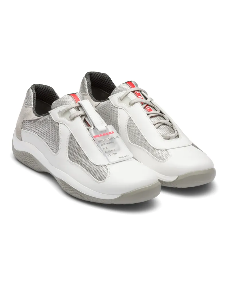 Prada America’s Cup Original Sneaker, Herren, Weiss, Größe 13 Weiss