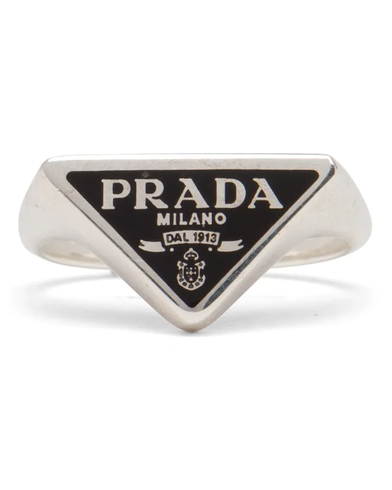 Prada Smalto Jewels Ring, Damen, Schwarz, Größe 11 Schwarz