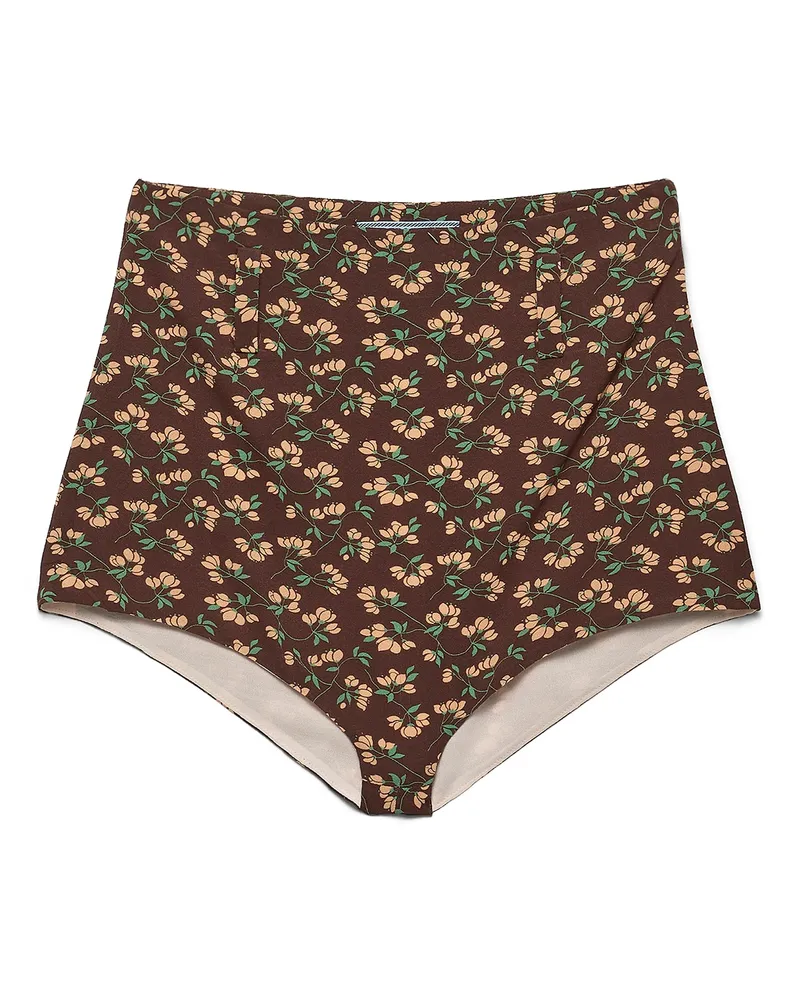 Prada Georgette-slip Mit Blumenprint, Damen, Ebenholz, Größe Ebenholz