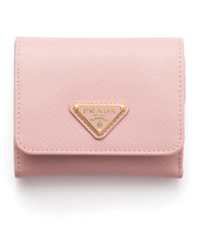 Prada Kleine Geldbörse Aus Saffiano-leder, Damen, Pfirsich Pfirsich