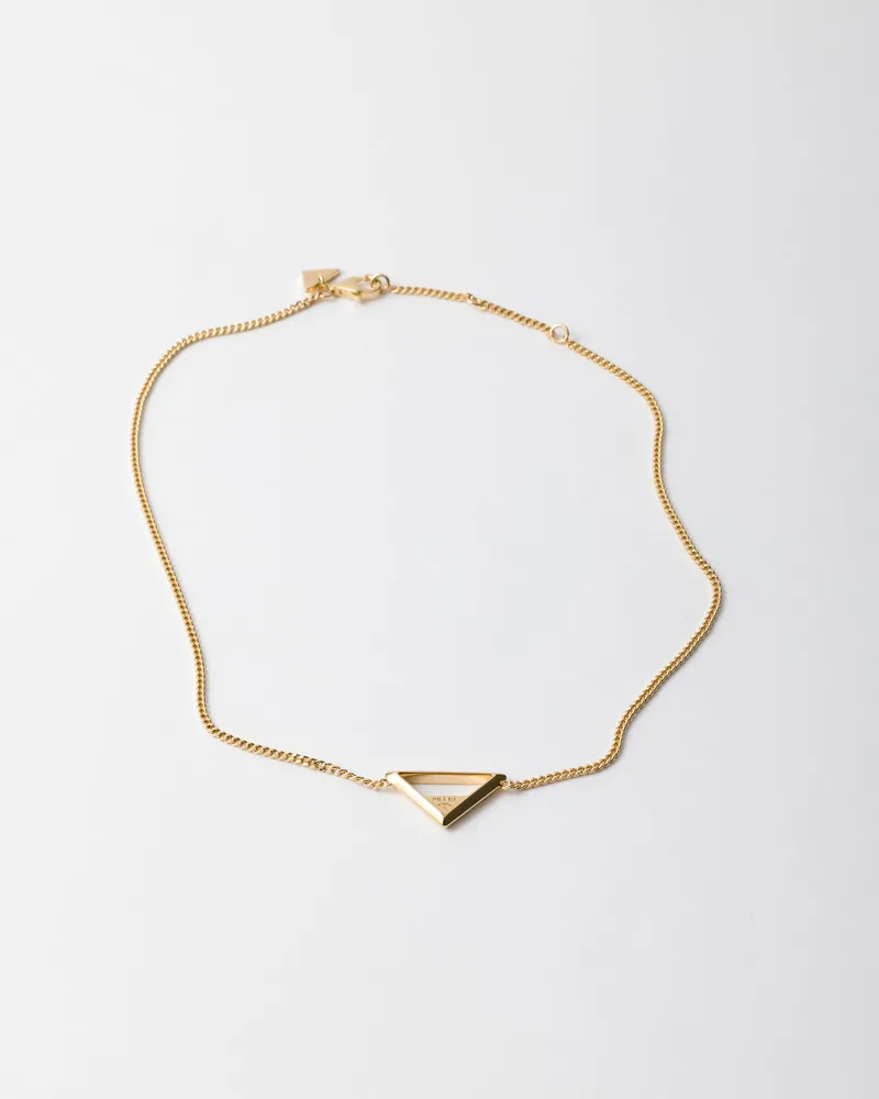 Prada Halskette Aus Metall, Damen, Gold Gold
