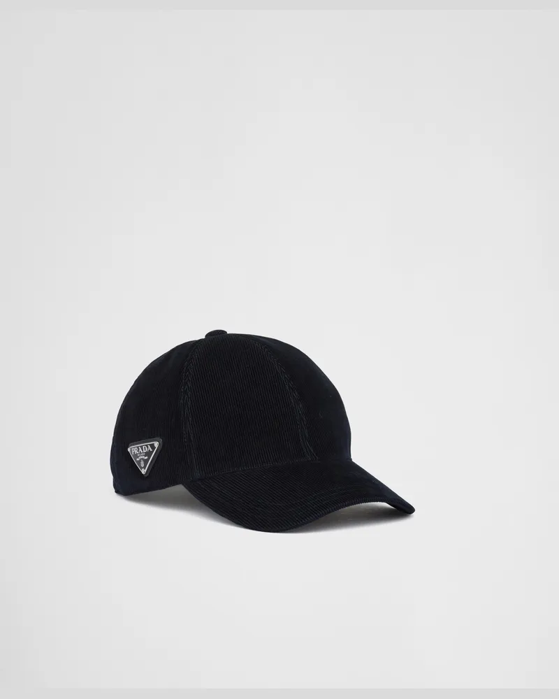 Prada Baseballkappe aus Cord Blau