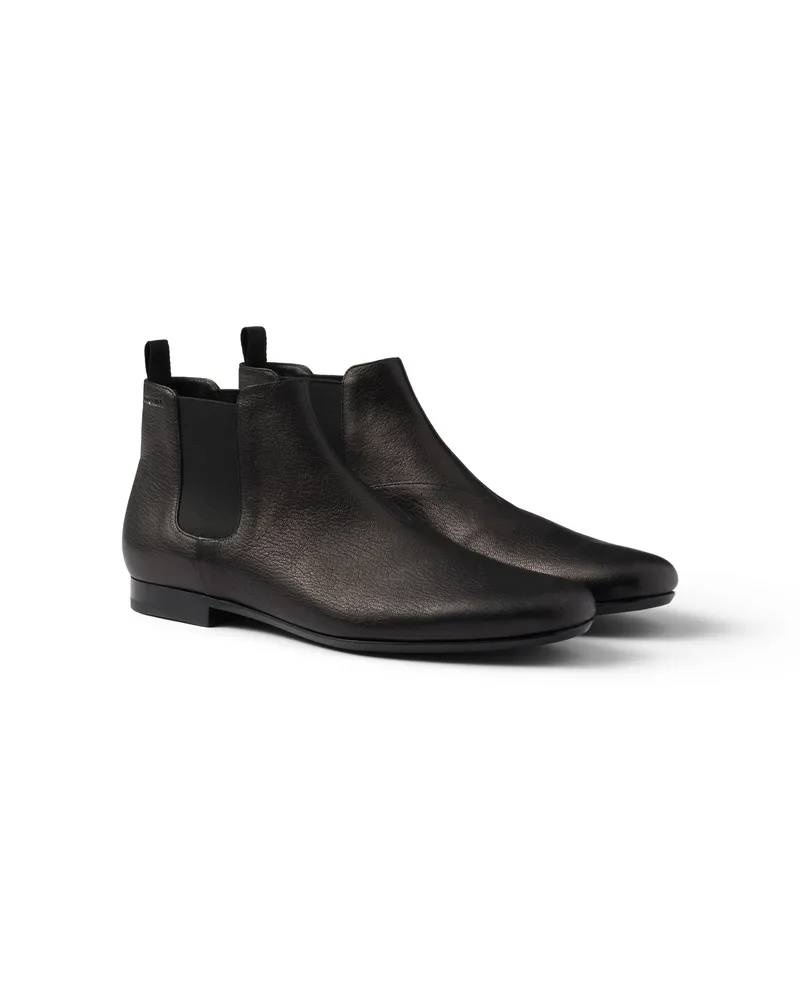 Prada Chelsea Boots Aus Leder, Herren, Schwarz, Größe 12 Schwarz