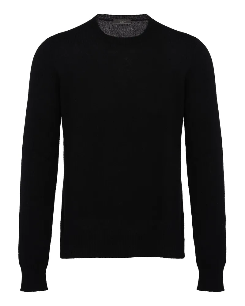 Prada Cable-knit Cashmere Crew-neck Sweater, Herren, Schwarz, Größe Schwarz
